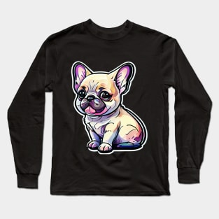 "Cheerful Paws: A Colorful and Creative Delight with a Cute Dog" Long Sleeve T-Shirt